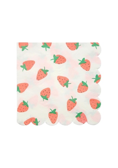 Meri Meri - Strawberry Napkins - Çilek Peçete - S