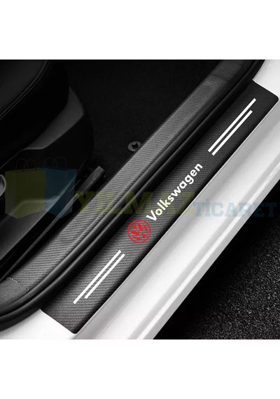 Volkswagen Karbon Kapı Eşiği Koruma Araba Oto Sticker 4 Parça