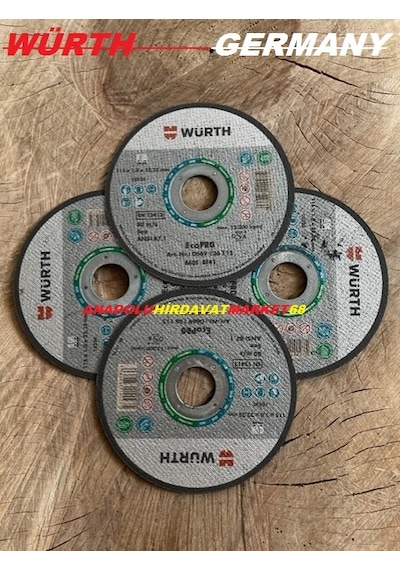 Würth 115 MM İnox Metal Kesme Taşı Metal Çelik Kesici Taş 4adet
