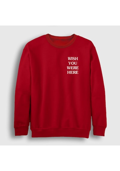 Presmono Unisex Wish Astroworld Travis Scott Sweatshirt Kırmızı
