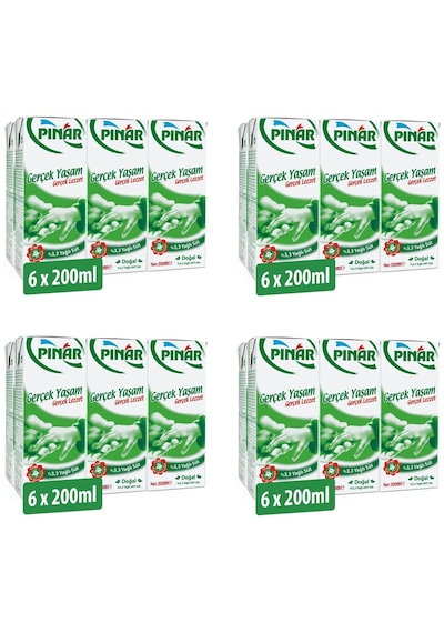 Pınar %3,3 Yağlı Süt 200 Ml X 24 Adet
