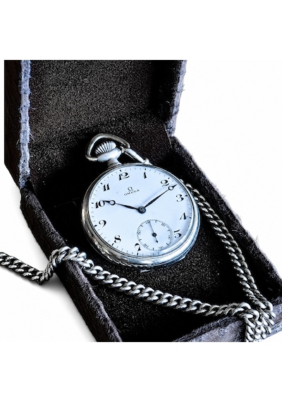 Omega Antika İsviçre Cep Saati 15 Jewels Mekanik Orijinal 1920'ler Koleksiyonluk