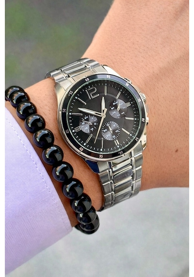 Premium Lüks Exclusive Tasarım Özel Üretim Metal Kordon Erkek Kol Saati-bileklik Hediyeli Siyah