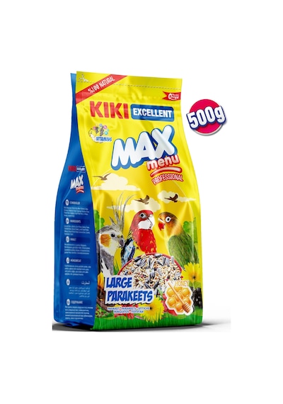 KIKI Excellent Kuş Max Menu Large Parakeets Büyük Pareket Yemi 500 Gr. KB306
