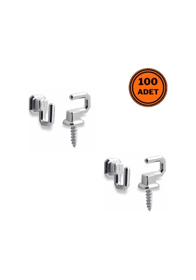 100 Adet Osena Anahtar Askısı Kanca Metal Krom Kod: 4147 Krom