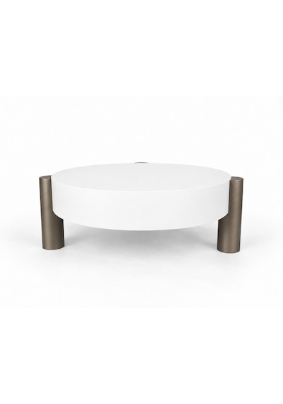 Noryn Yuvarlak Orta Sehpa Çap 90cm Beyaz Ve Bonj Renk Metal Ayak 35cm Modern Tasarım Dekoratif Beyaz - Bonj19 Noryn Yuvarlak Orta Sehpa Çap 90cm Beyaz Ve Bonj Renk Metal Ayak 35cm Modern Tasarım Dekoratif Beyaz - Bonj19