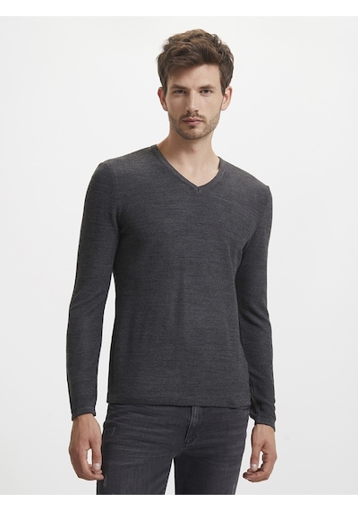 Slim Fit Erkek Kazak Antrasit Melanj-aw18 Slim Fit Erkek Kazak Antrasit Melanj-aw18
