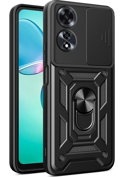 Oppo A60 Kılıf Magnetik Standlı Kamera Korumalı Zore Sürgülü Vega Kapak