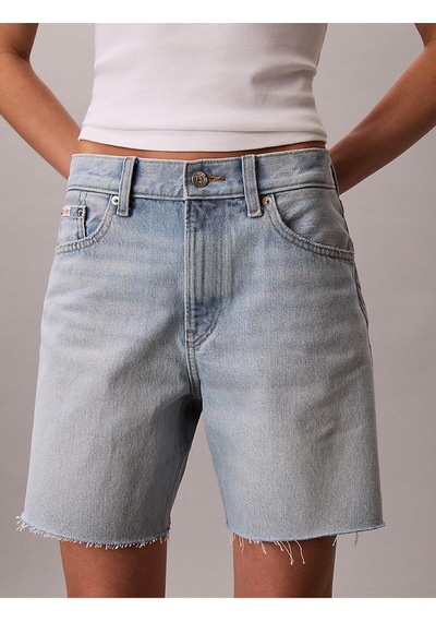 Calvin Klein Kadın 90's Washed Luther Şort-13865 Mavi