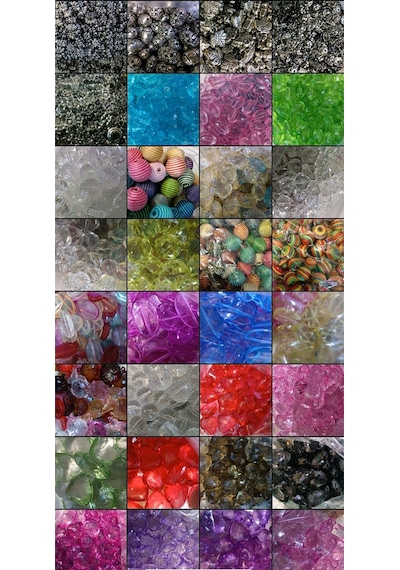 Rengarenk Plastik Boncuk 70 Kg - Renkli Takı Malzemesi Çok Renkli
