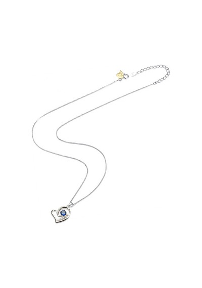 Brezza Lusso Jewelry  Diamond Serisi Safir Tektaş Kalp Stylish/night Gümüş Kadın Kolye 45 CM 45 CM