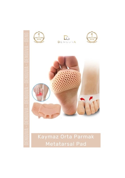 Parmakpadi Ergonomik Hava Kanallı Kaymaz Topuklu Ayakkabı Ten Rengi Jel Orta Parmak Metatarsal Pad