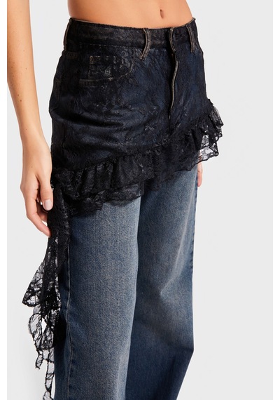 Itsbasic Kadın Kot Rengi 2w5-8 Straight Fit %100 Koton Dantel Detaylı Etek Özel Tasarım Denim Jean Mavi Itsbasic Kadın Kot Rengi 2w5-8 Straight Fit %100 Koton Dantel Detaylı Etek Özel Tasarım Denim Jean Mavi