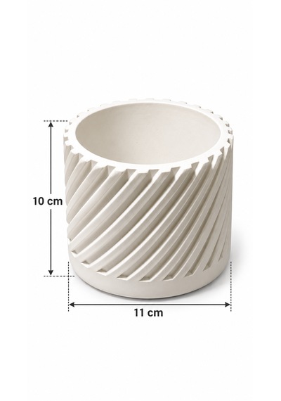 Dekorske Spiral Desenli Saksı El Yapımı Dekoratif Saksı 10x10x11.5cm
