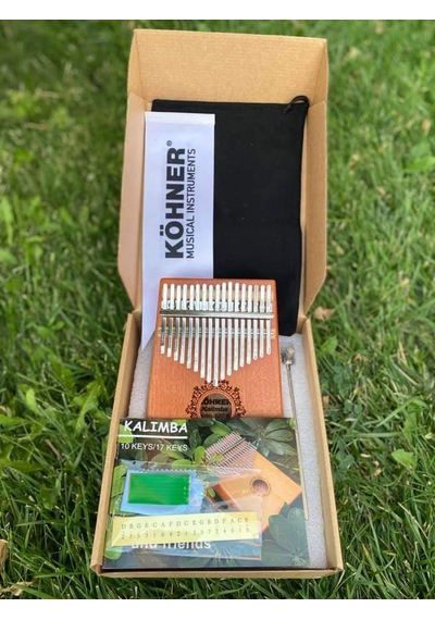 Köhner 17 Tuşlu Maun Ağacı Ful Kalimba Seti-parmak Piyanosu Seti