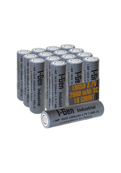 I-gen Industrial E001 Inr 18650 3.7v 2000 Mah 3c 7.4wh Li-ıon Şarjlı Pil Düz Başlı Lityum Pil 16'lı Paket