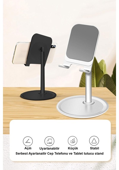 Thentech Tepsili Sağlam Kaydırmaz Telefon Tablet Tutucu Kaliteli Stand