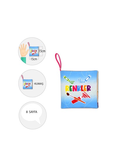 Tox Renkler Kumaş Sessiz Kitap T383 Bez Kitap Eğitici Oyuncak