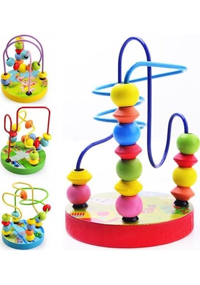 Ahşap Mini Koordinasyon Boncuklu Helezon Oyuncak İplik Boncuklar Ahşap Mini Koordinasyon Boncuklu Helezon Oyuncak İplik Boncuklar