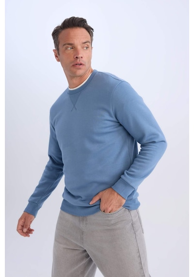 DeFacto Regular Fit Bisiklet Yaka Kalın Basic Düz Sweatshirt T3777AZ25SPIN195