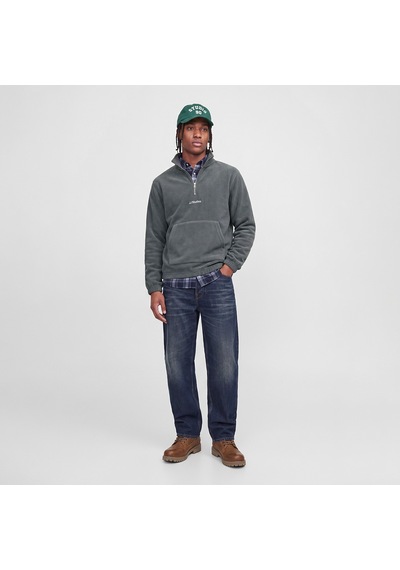 Jack & Jones Jack&jones Polar Soho Fleece Erkek Gri Dik Yaka Sweatshirt