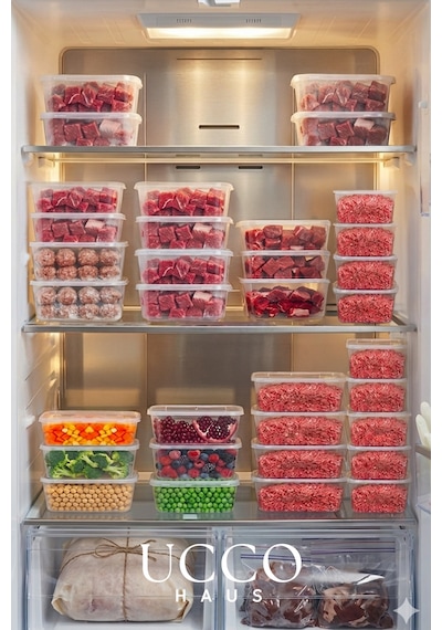 10 Adet 650ml Ekonomik Buzluk & Mikrodalga Sızdırmaz Saklama Kabı Seti Buzluk Organizer Şeffaf