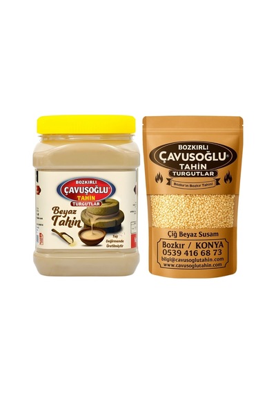 Kepeksiz Beyaz Tahin 930g + Beyaz Kavrulmamış Çiğ Susam 1000g