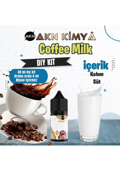 Coffee Milk Dıy Kit Kahve Süt Gıda Aroması %20 Oranda Aroma İçerir Hazır Değildir 30 Ml