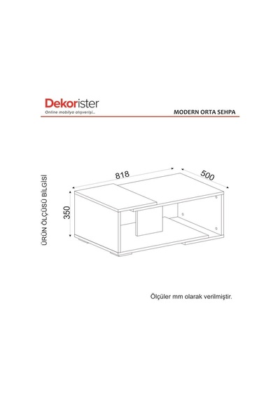 Dekorister Modern Orta Sehpa Beyaz-Ceviz