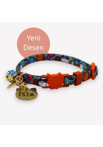 Caramelos Güvenlik Kilitli Kedi Tasması Isimli Künyesi Ptrl