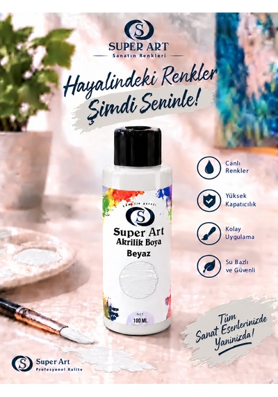 Superart Akrilik Boya Beyaz Beyaz