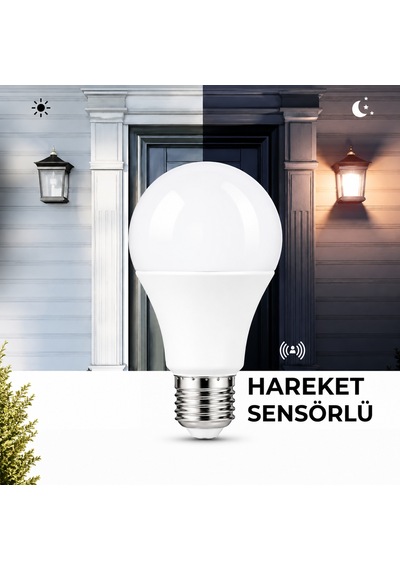 Ct-4259 12w Sensörlü Led Ampul 6400k Beyaz Işık Hareket Sensörlü Otomatik Hareket Algılayıcılı