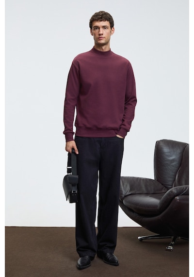 Grımelange QUILLA Erkek Yarım Balıkçı Basic Bordo Sweatshirt