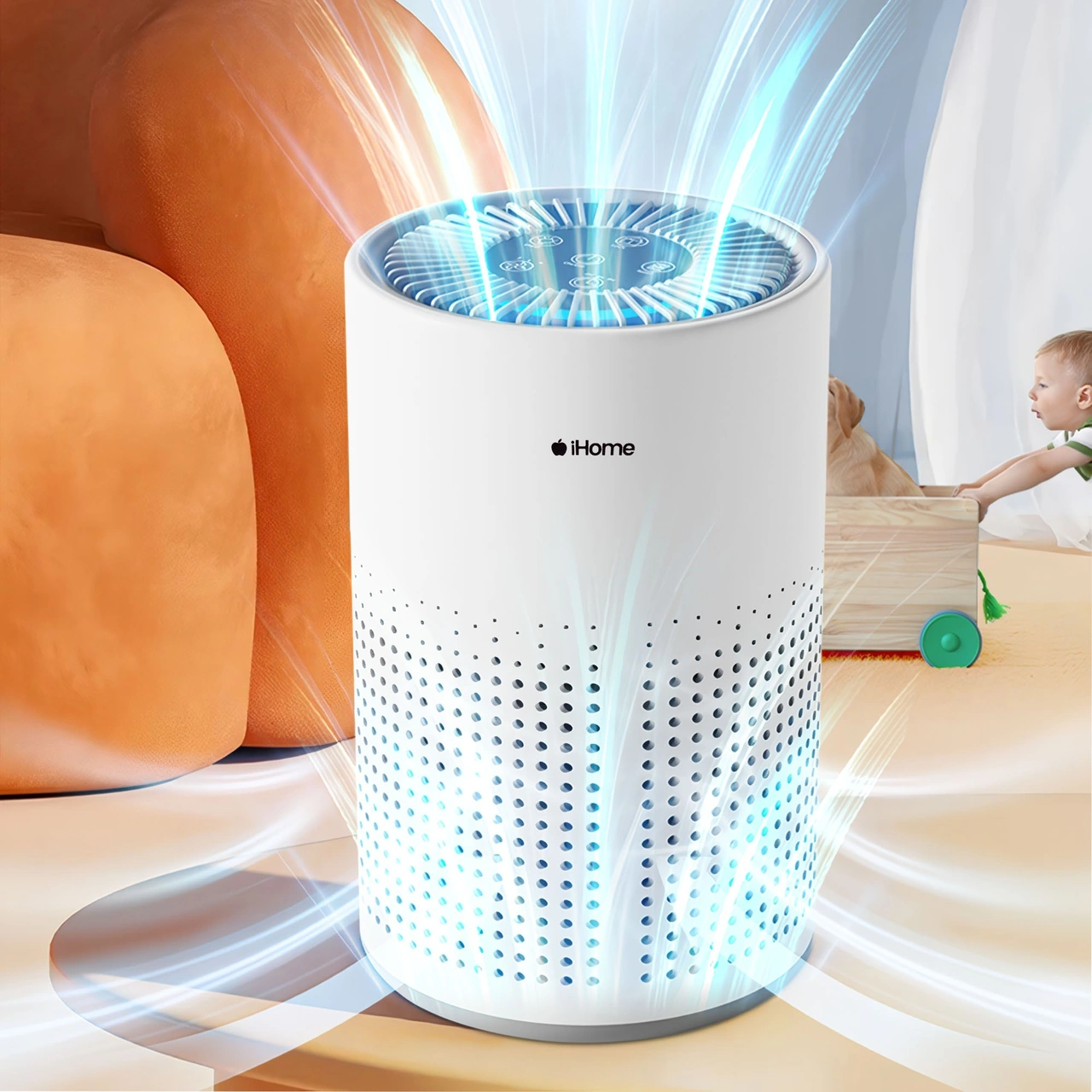 Npo İhome Arp1 Hepa-aktif Karbon Filtreli 100m3/h Işıklı Ultra Sessiz Air Purifier Hava Temizleyici