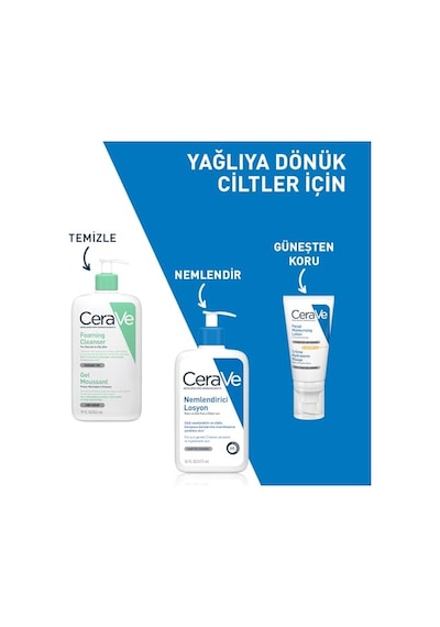 Cerave Normal Ve Yağlı Ciltler İçin Seramid İçerikli Köpüren Temizleyici Yüz Vücut 562 Ml