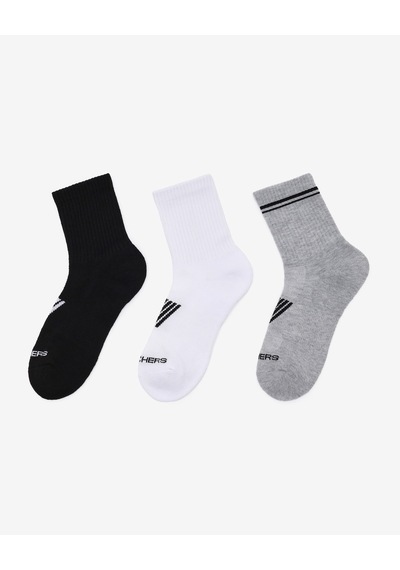 Skechers Wo1/2 Terry Low Crew - 3'lü Paket Kadın Çorap Kadın Gri/multi Çorap S600187-095 Çok Renkli