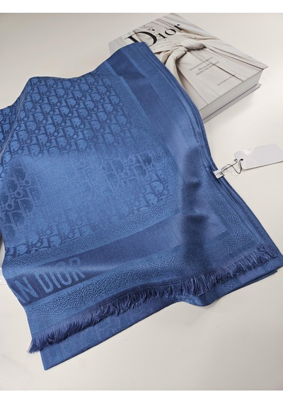 Cd Desen Kaşmir İpek Şal Silk Scarfs Hijab İthal Ürün İndigo Mavi