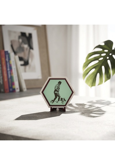Kocatepe Atatürk Figürlü Modern Dekoratif Parça, Çalışma Masaları İçin Anlamlı Tasarım 10x10 Cm, Açık Yeşil