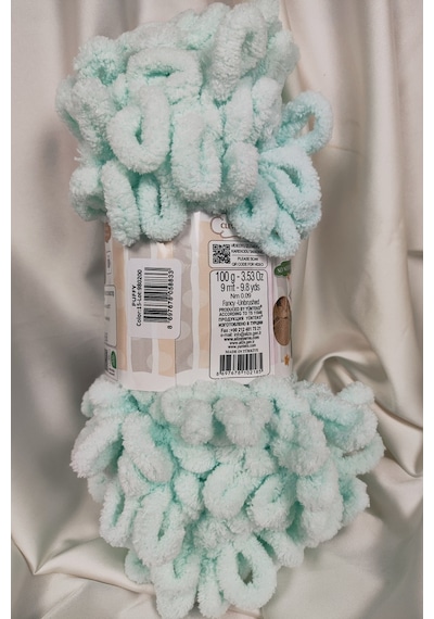 Puffy Su Yeşili El Örgü İpi 100gr. 9mt. 5'li Paket - Renk: 15