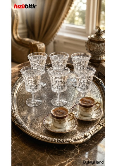 Bymyhand Cam Kahve Yanı Su Bardağı Sunum Bardağı Kadeh 6'lı Set 50 Ml Şeffaf