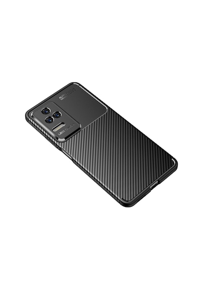 Xiaomi Poco F4 Kılıf Karbon Görünümlü Silikon Kamera Korumalı Üstün Koruma Pazarplus Lacivert