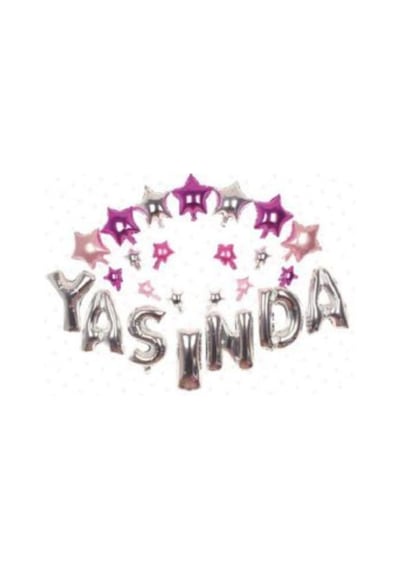 Yaşında Gümüş-pembe Folyo Balon A
