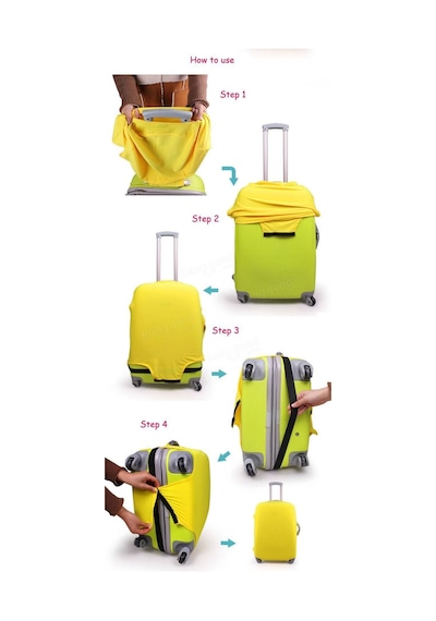 Smart Travel Valiz Koruyucu Kılıfı Büyük Boy Köpek Desenli Çok Renkli