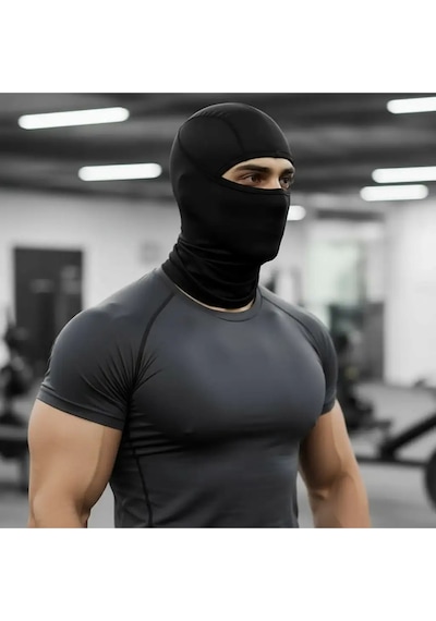 Flex Erkek Ve Kadın Siyah Kar Maskesi Balaklava Motorcu Maskesi, Kış Spor Gym Fitness