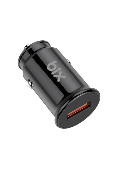 Bix Bx1a18w 18w Qc 3.0 Usb-a Araç Şarj Aleti İphone Android Uyumlu Mini Araç İçi Şarj Cihazı Siyah