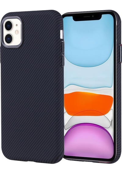 Apple iPhone Uyumlu 11 Kılıf Ultra İnce Karbon Tasarımlı Ve Magsafeli Cabix Premium Kapak Siyah