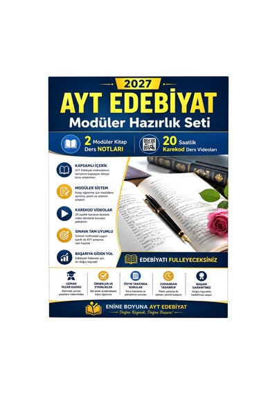 2027 Ayt Edebiyat Modüler Kitap Seti 2 Kitap + 20 Saatlik Görüntülü Anlatım
