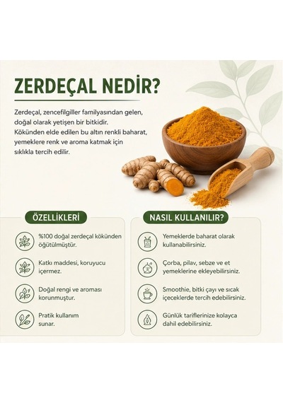 Zerdeçal Öğütülmüş Toz - 50 Gr