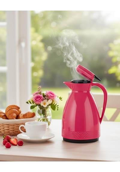Çift Katmanlı Cam Termos, 1 Litre Kapasiteli, Isıya Dayanıklı, Piknik, Kamp, Ofis, Kafe Ve Ev Kullanımı İçin P Genel