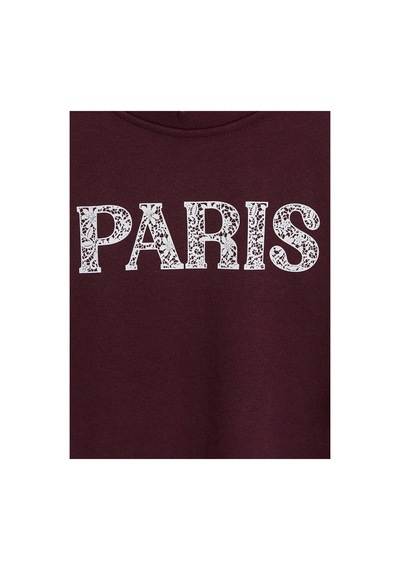 Lc Waikiki Alıta Cıty Farkıyla Lcw Kids Mürdüm Kalın Paris Baskılı Kız Çocuk Sweatshirt Murdum - 929805297 Murdum